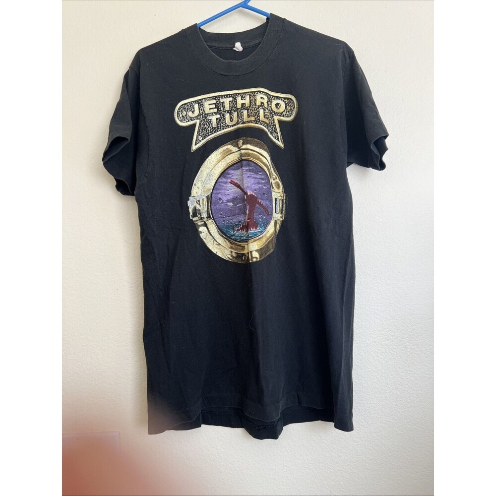 Vtg 1989 JETHRO TULL‎ Band T Shirt XL Black Rock Island Brockum Single Stitch